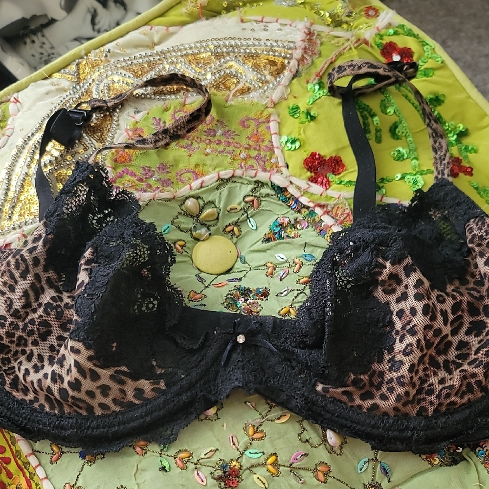 Panther Print  Push Up Underwire Bra Size 36C New